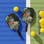 Grandpa Pickleball Legend | Custom Photo Pickleball Paddle<br><div class="desc">Featuring a fun pickleball logo "Grandpa The Man The Myth The Pickleball Legend" with a spot for your names. One full photo on the front. Add as many photos as you would like to the reverse side! Whether it's his birthday, Father's Day, Christmas or another special occasion, surprise dad with...</div>