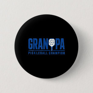 Grandpa Pickleball Sport Style Paddle Player Button