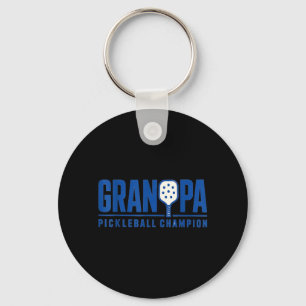 Grandpa Pickleball Sport Style Paddle Player Keychain