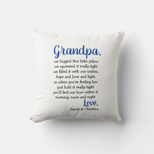 Grandpa Pillow Personalized Grandfather Gift (Front)