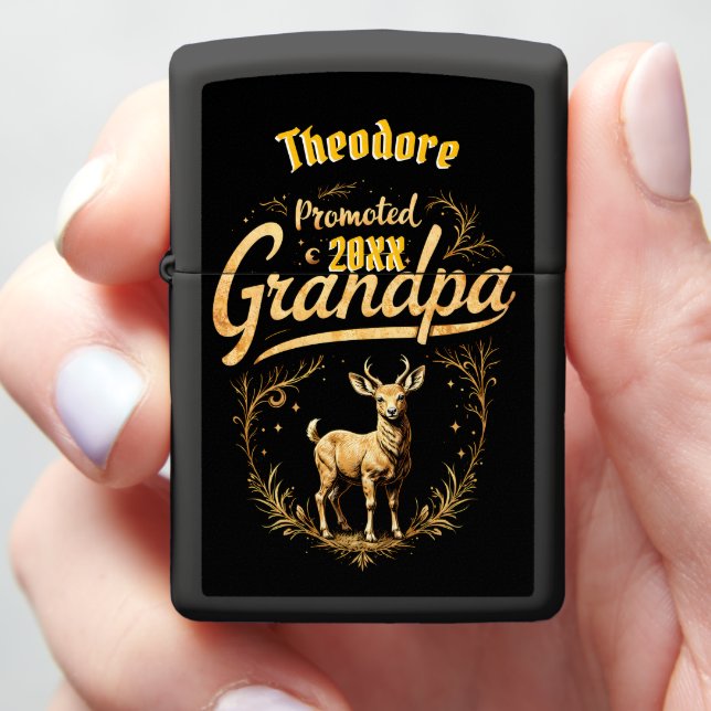 Grandpa Promoted 20XX Golden Deer Wreath Zippo Lighter (In Hand)