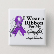 Grandpa Purple Ribbon - Pancreatic Cancer Pinback Button
