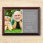 Grandpa Remembrance Custom Wall Plaque<br><div class="desc">plaque for grandpa memorial</div>