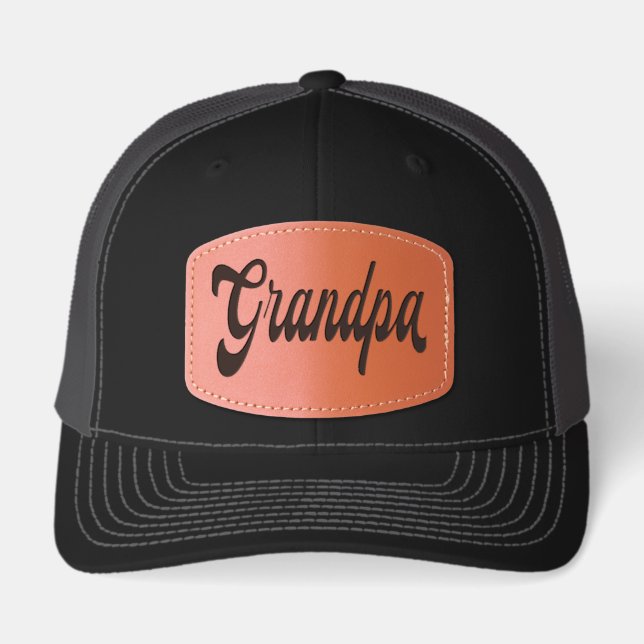 Grandpa Retro Leather Patch Hat (Front)