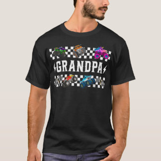 Grandpa Retro Monster Truck Family Crew Birthday T-Shirt
