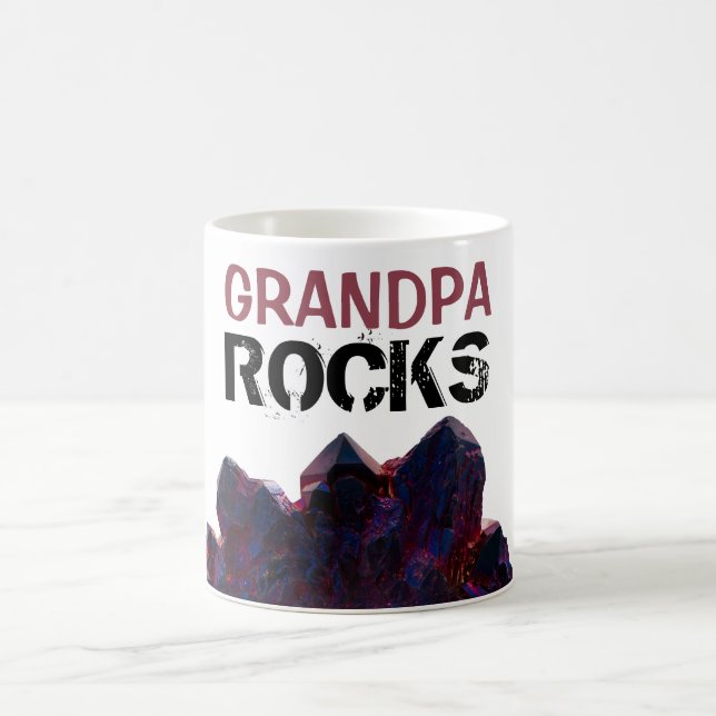 *~* GRANDPA Rocks Purple Crystals Stones Lapidary Coffee Mug (Center)