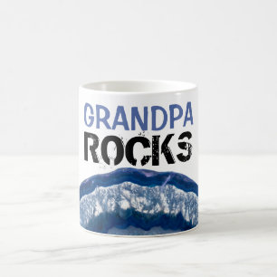 *~* GRANDPA Rocks Stones Lapidary Blue Agate Coffee Mug