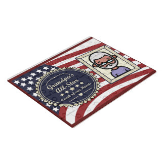 Grandpa’s All-Star Badge USA Flag Design Jigsaw Puzzle