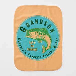 Grandpa’s Favorite Fishing Buddy Baby Burp Cloth