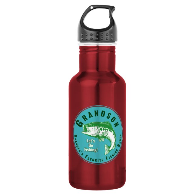 Grandpa’s Favorite Fishing Buddy Stainless Steel Water Bottle (Front)
