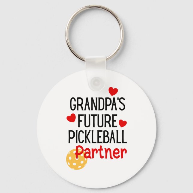 Grandpa S Future Ckleball Partner Granhild Toddler Keychain (Front)