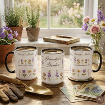 Grandpa’s Garden 5 Birth Flowers & Name Combo Mug