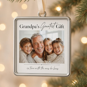 Grandpa’s Greatest Gift Personalized Grandchildren Metal Ornament