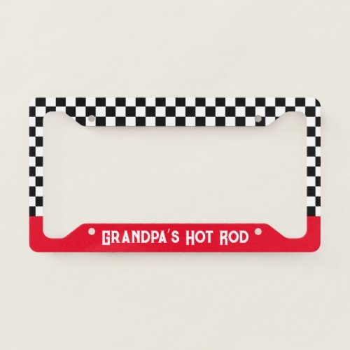 Grandpas Hot Rod Auto License Plate Frame Gift