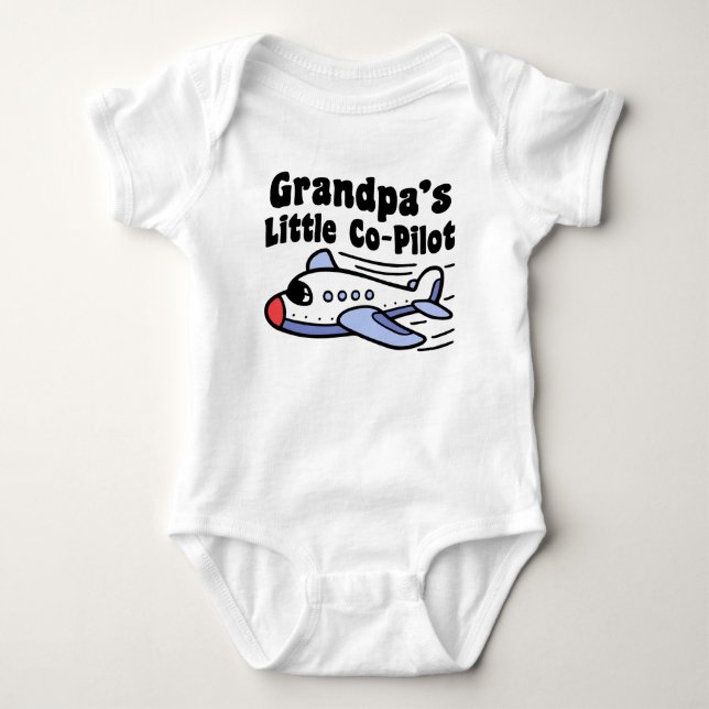 Grandpa’s Little Co-Pilot Baby Bodysuit (Front)