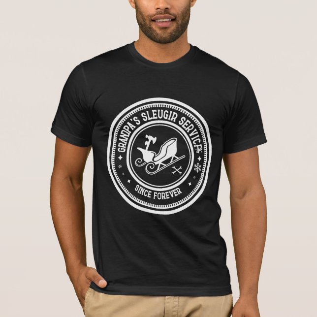 Grandpa’s Sleigh Repair Service | Funny Mechanic C T-Shirt (Front)