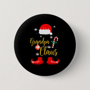 Grandpa Santa Claus Funny Family Christmas Pjs For Button