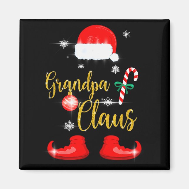 Grandpa Santa Claus Funny Family Christmas Pjs For Magnet (Front)