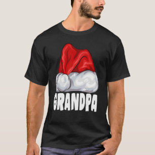 Grandpa Santa Hat Christmas Pajama Matching Family T-Shirt