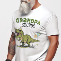 Grandpa-saurus Funny Dinosaur Kids Birthday Party T-Shirt