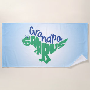 Grandpa Saurus Graphic Beach Towel
