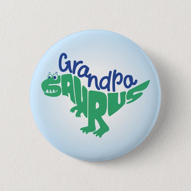 Grandpa Saurus Graphic Button (Front)