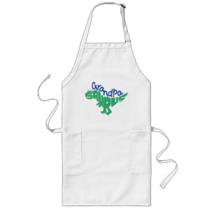 Grandpa Saurus Graphic Long Apron