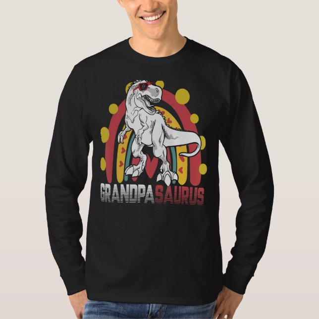 Grandpa Saurus Rex Dinosaur Father's Day Family Ma T-Shirt (Front)
