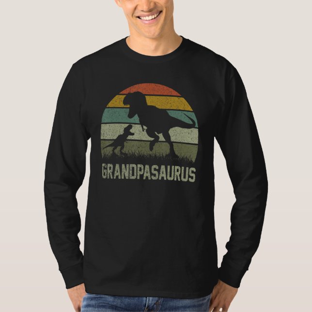 Grandpa Saurus T Rex Dinosaur GrandpaSaurus Family T-Shirt (Front)
