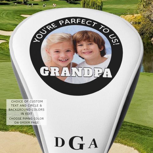 Grandpa Saying Photo Monogram Custom Colors Golf Head Cover