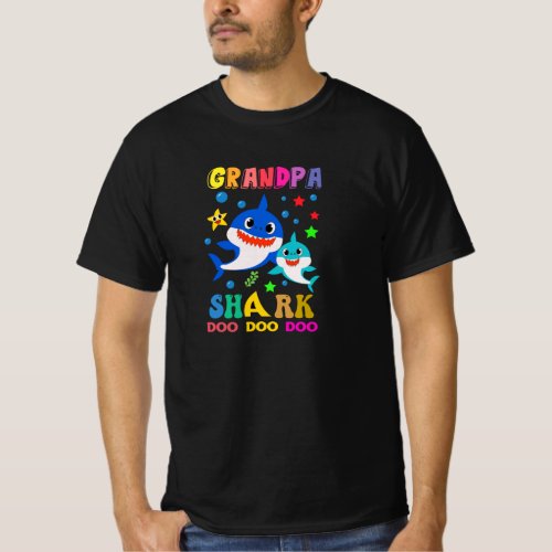 Grandpa Shark cute Birthday Grandpa Shark Gift T_Shirt