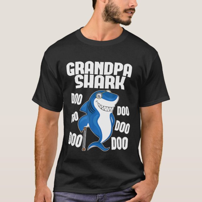 Grandpa Shark Doo Doo Doo  Matching Family Tee (Front)
