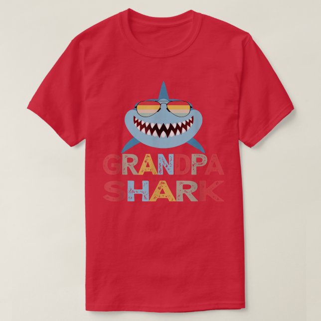Grandpa Shark funny present for Granddad from Gran T-Shirt (Design Front)