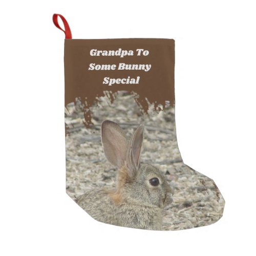 Grandpa Somebody Special Funny Bunny Pun Humor Small Christmas Stocking