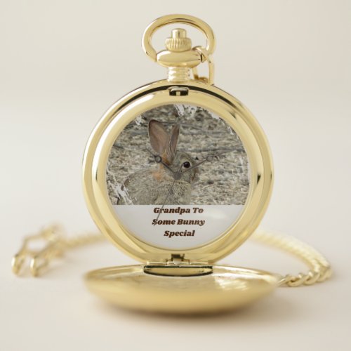 Grandpa Somebody Special Funny Bunny Pun Humorous Pocket Watch