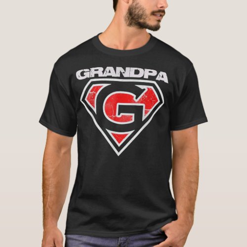 Grandpa Superhero Funny Gift Fathers Day T_Shirt