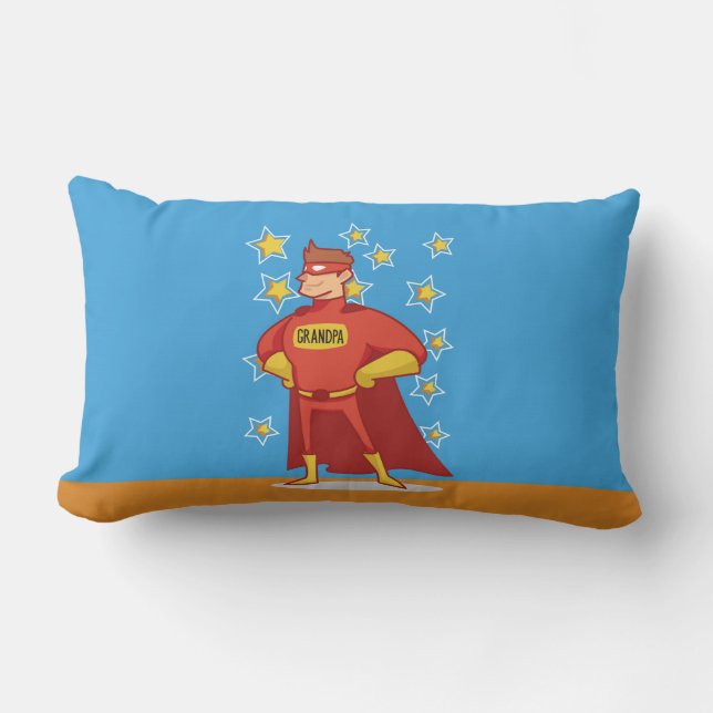 Grandpa Superhero on Father's Day Lumbar Pillow (Front)