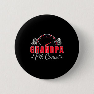 Grandpa T Crew Race Car Driver Birthday Party Raci Button
