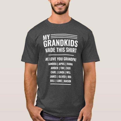 Grandpa T_Shirt with Grandkids Names 2020
