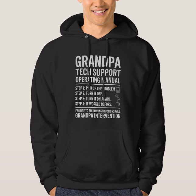 Grandpa Tech Support Operating Manual Funny Gift Hoodie (Front)