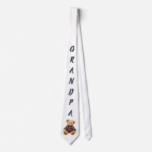Grandpa Teddy Bear Neck Tie