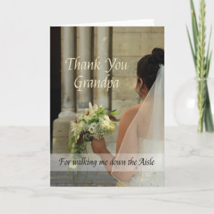 Grandpa Thanks for Walking me down Aisle Letterpress Thank You Card