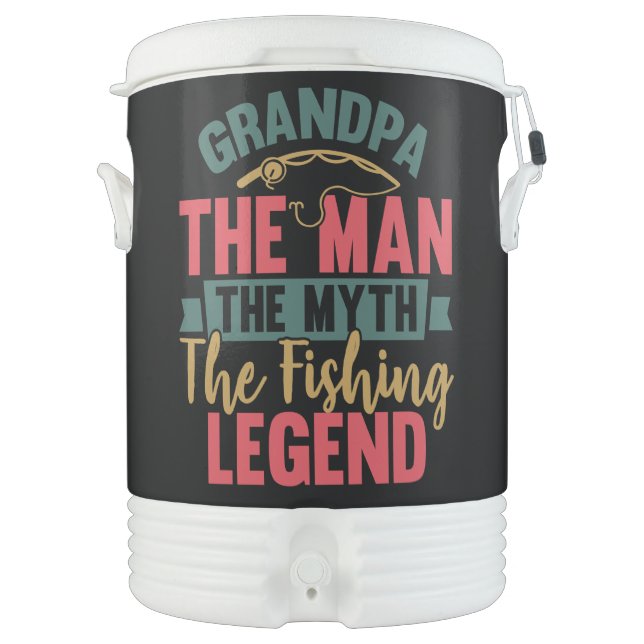 Grandpa - The Man, The Myth, The Fishing Legend Beverage Cooler (Front)