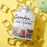 Grandpa. The Man. The Myth. The Legend. 3 Photo Can Cooler<br><div class="desc">Funny cute grandpa can cooler,  featuring the the cool saying 'Grandpa. The Man. The Myth. The Legend' and 3 photographs of your choice on a classic white background which can be changed to any color using the 'customise further' option.</div>