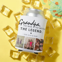 Grandpa. The Man. The Myth. The Legend. 3 Photo Can Cooler