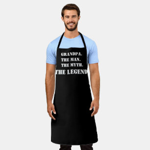 Grandpa The Man The Myth The Legend Black Grill Apron