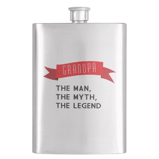 Grandpa – The Man, The Myth, The Legend Flask (Front)