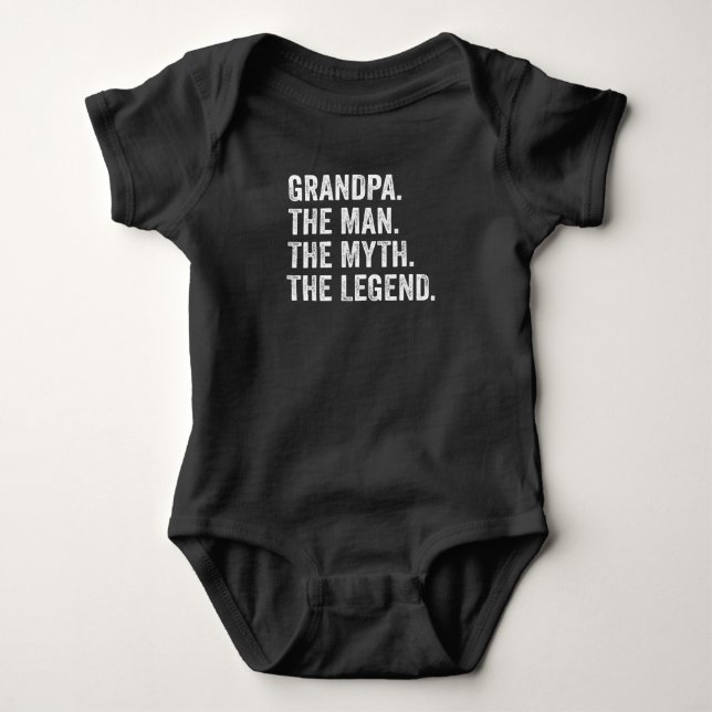 Grandpa The Man The Myth The Legend Funny Baby Bodysuit (Front)