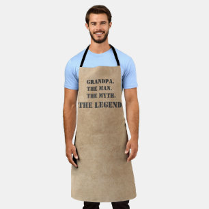 Grandpa The Man The Myth The Legend Leather Look Apron