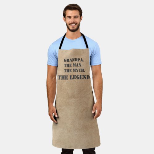 Grandpa The Man The Myth The Legend Leather Look Apron